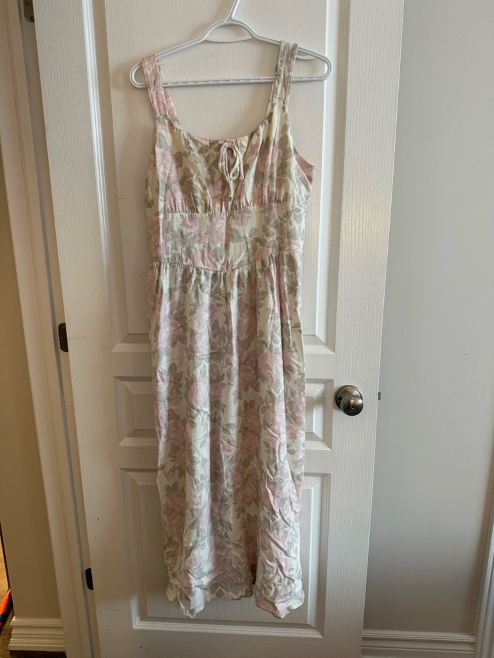 Floral Pink and Cream Maxi Dress